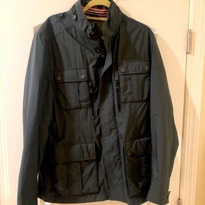 Hugo boss windbreaker style designer jacket. Grey color. Size large